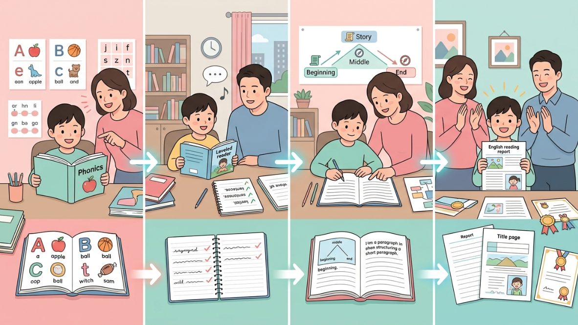 4주 체계적 영어 독후감 쓰기 프로그램 단계별 진행 과정
