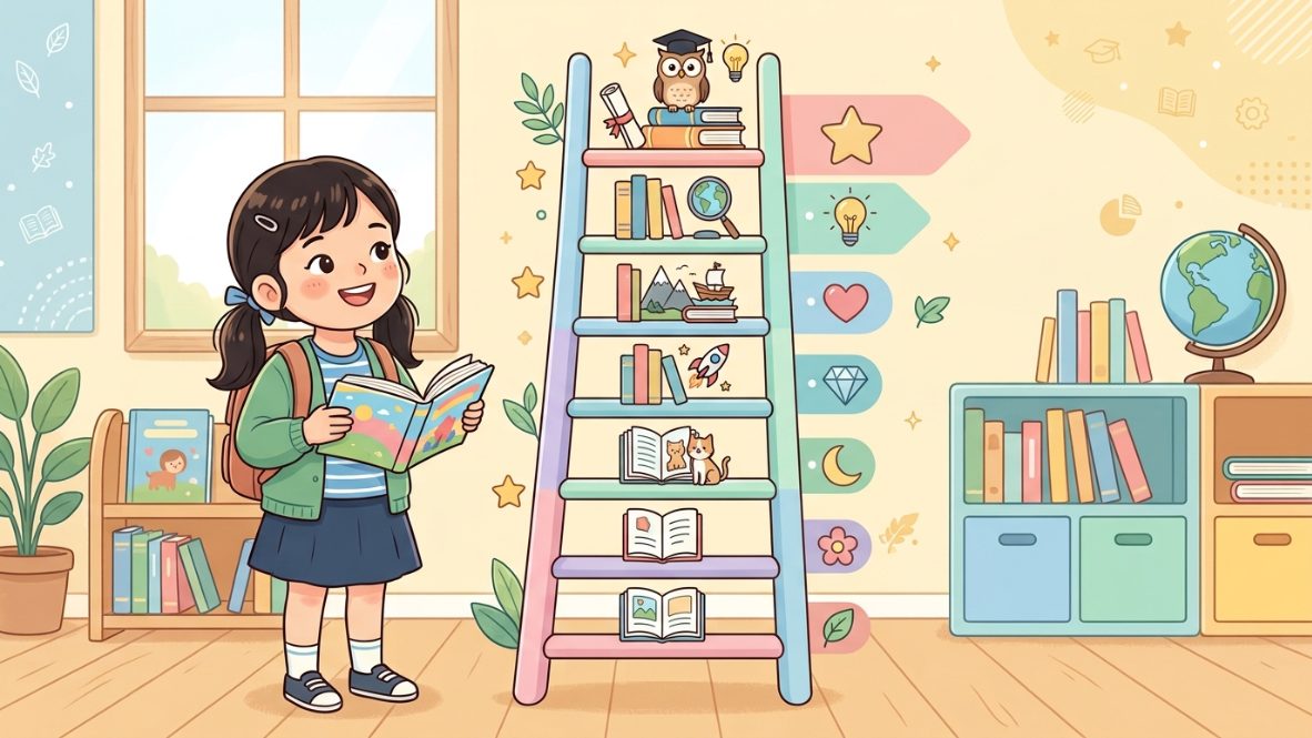 SR테스트 초등 기준 수준별 독서 레벨 안내 다이어그램