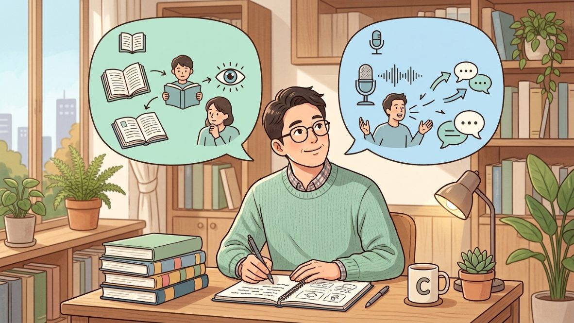 영어 독해 능력과 말하기 출력 능력의 차이를 이해하는 성인 학습자
