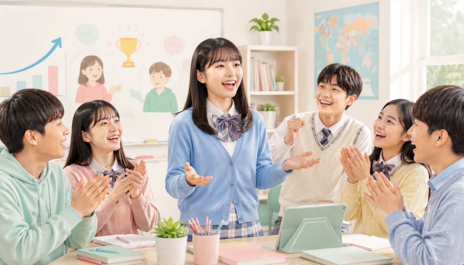 발음 개선 성공 사례 - 자신감 있게 영어로 대화하는 중학생들