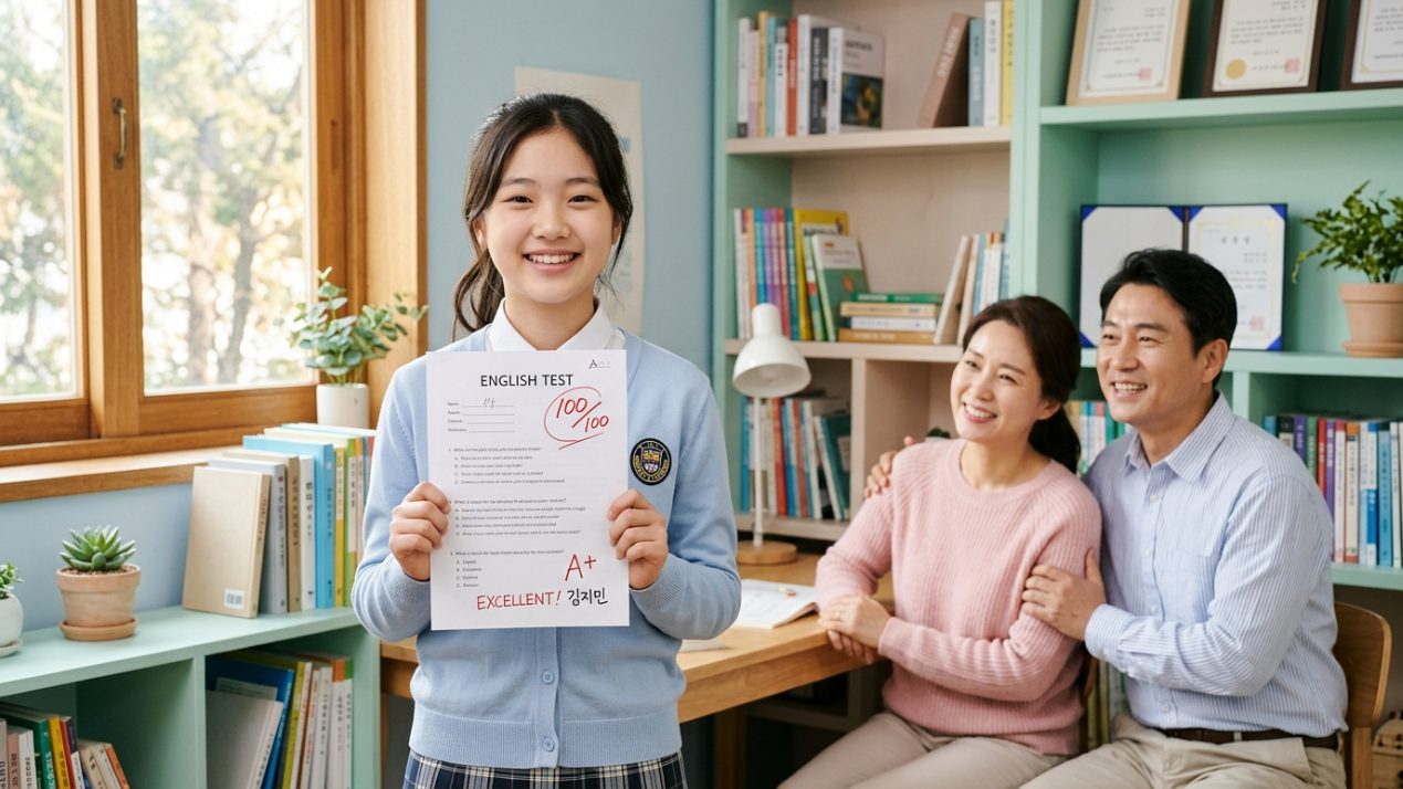 중학 영어 미리 준비하기로 성공한 학생의 모습