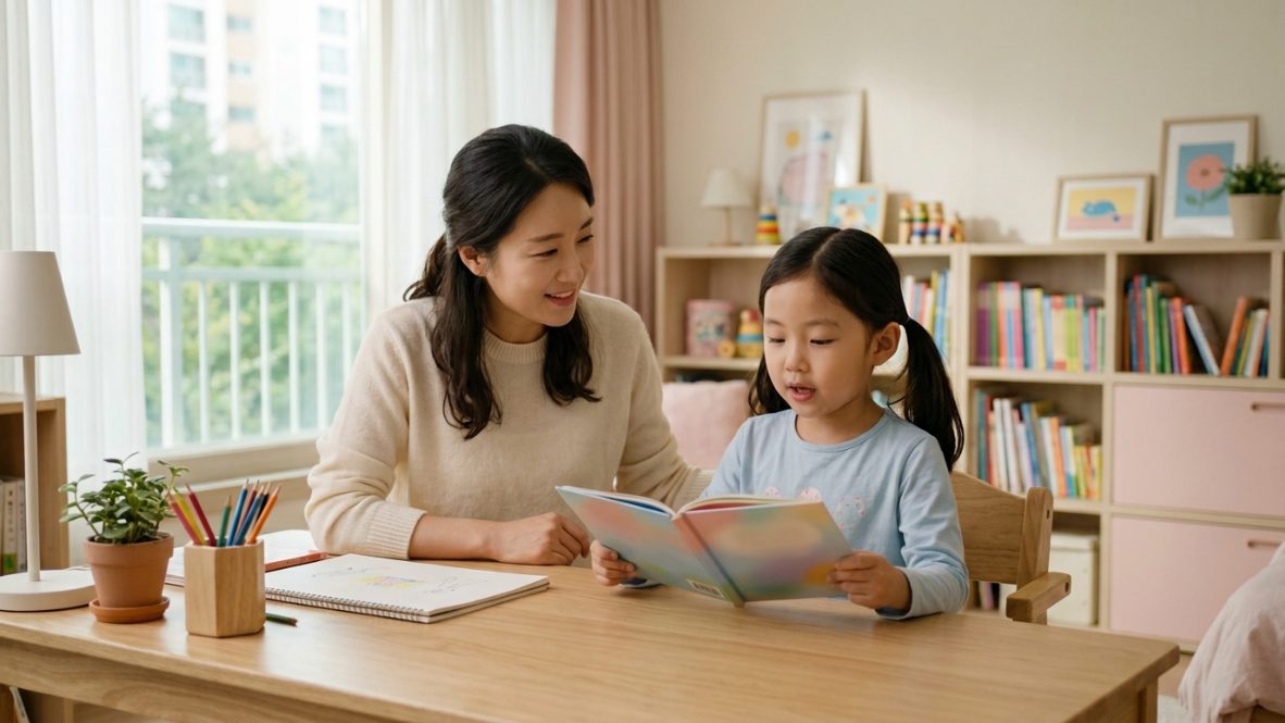 아이 영어발음 확인 방법을 실천하는 부모와 자녀